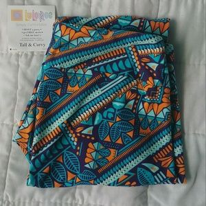 Lularoe TC mint purple orange print leggings